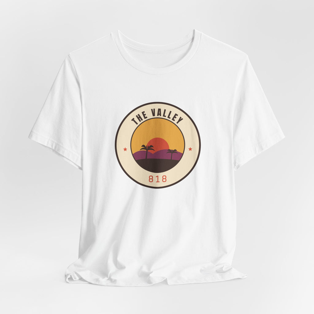 Valley Ball 818 Retro Adult Tee - The Valley Badge (White)