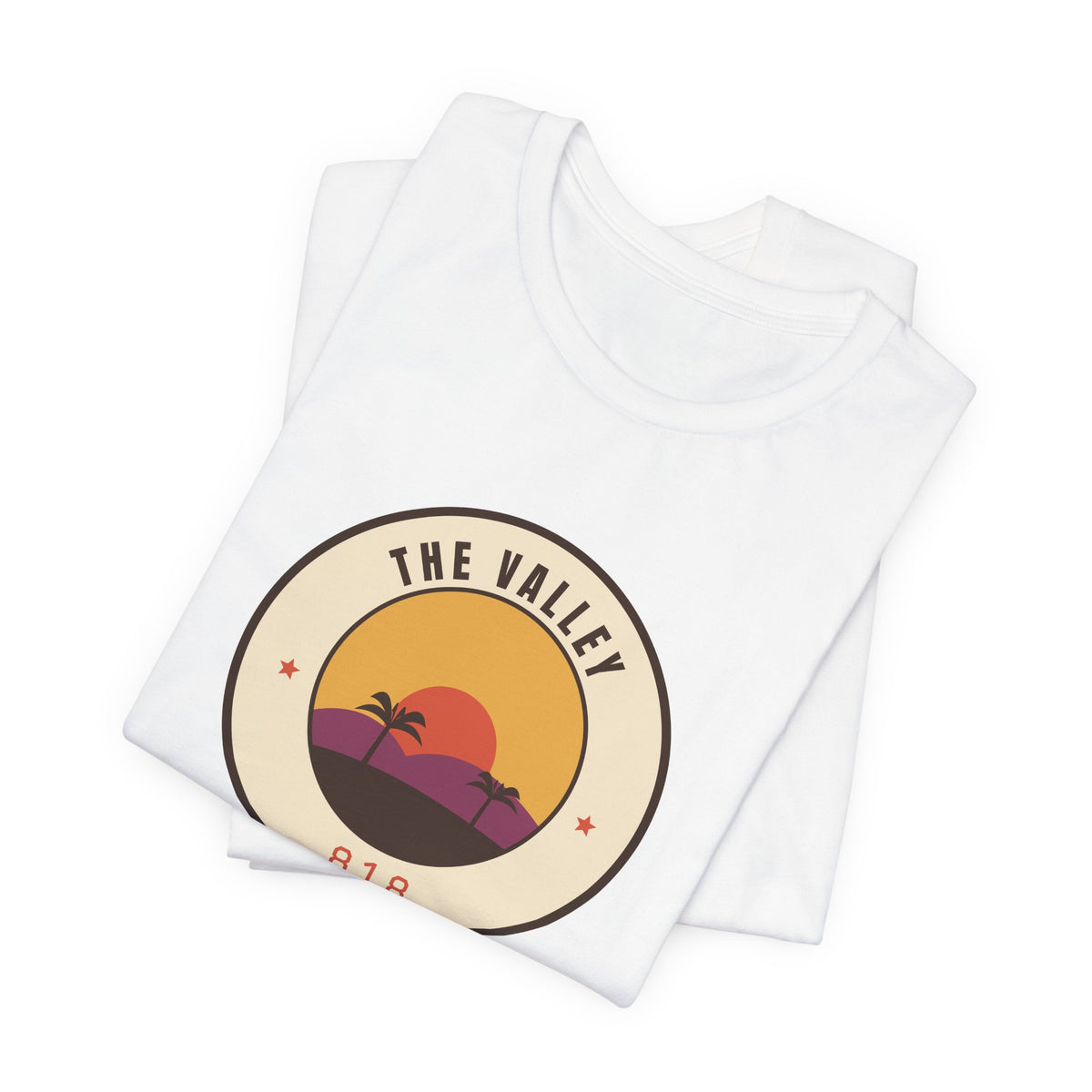 Valley Ball 818 Retro Adult Tee - The Valley Badge (White)
