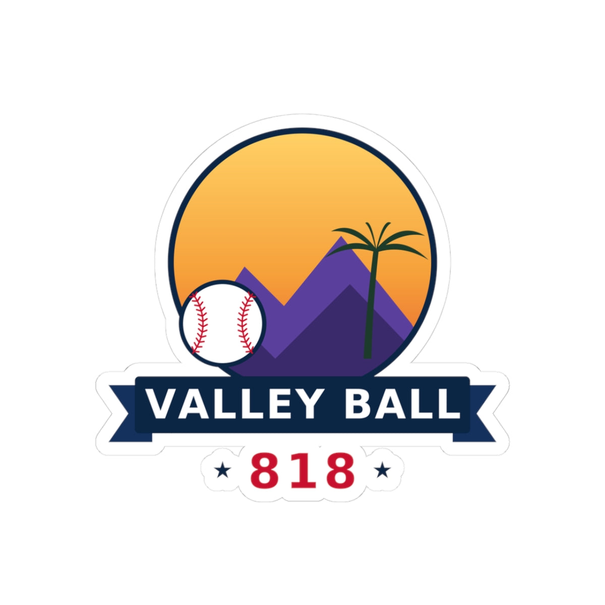 Valley Ball 818 Baseball Sticker