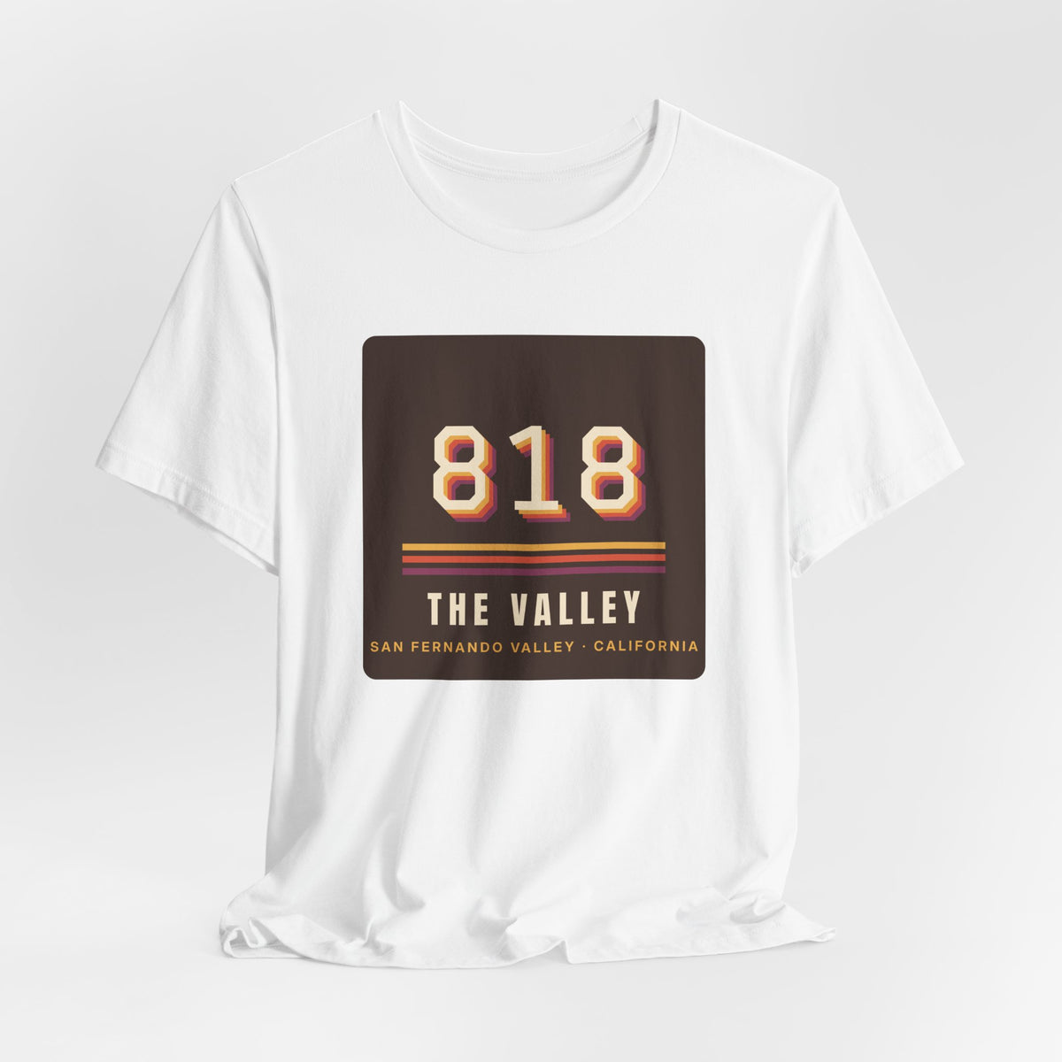 Valley Ball 818 Retro Adult Tee - 818 The Valley (White)