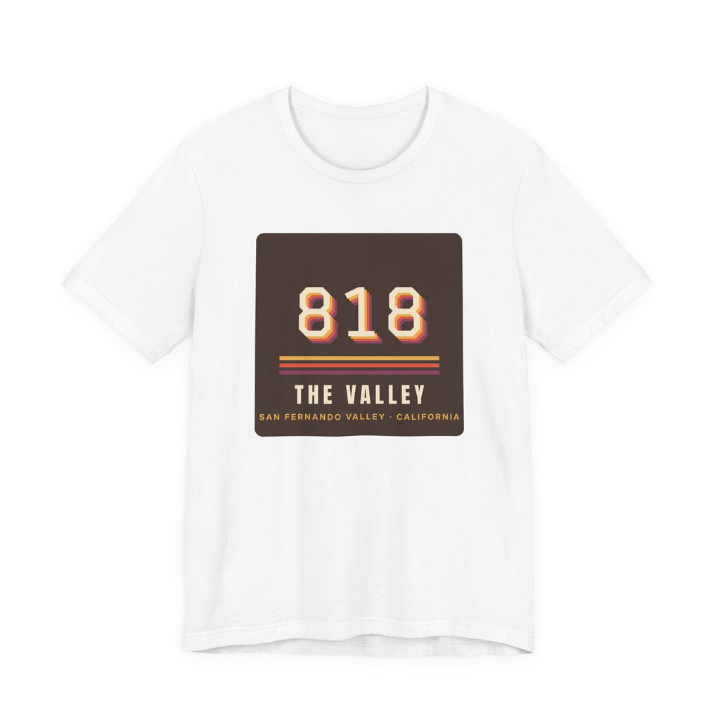 Valley Ball 818 Retro Adult Tee - 818 The Valley (White)
