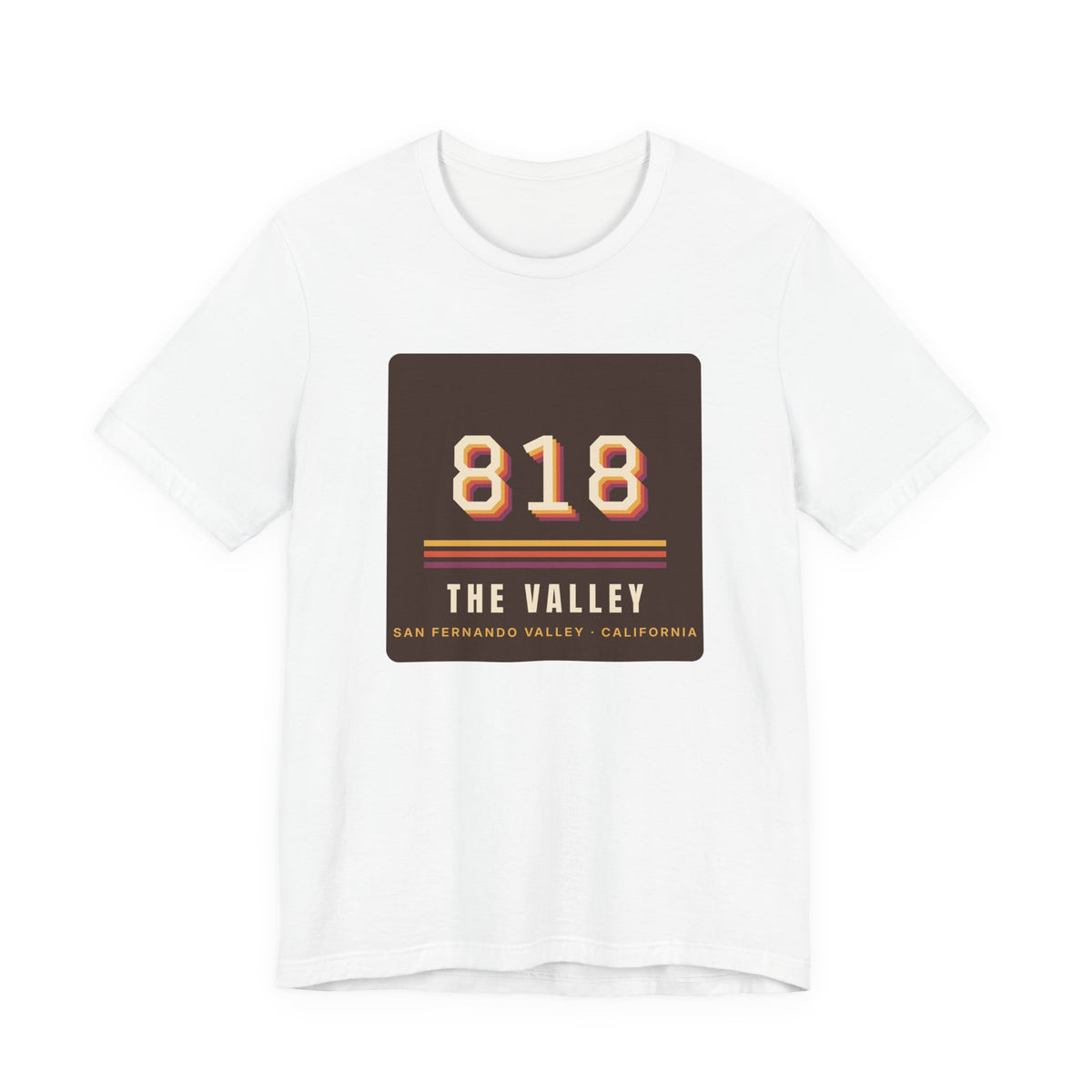 Valley Ball 818 Retro Adult Tee - 818 The Valley (White)