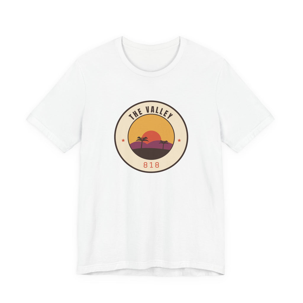 Valley Ball 818 Retro Adult Tee - The Valley Badge (White)