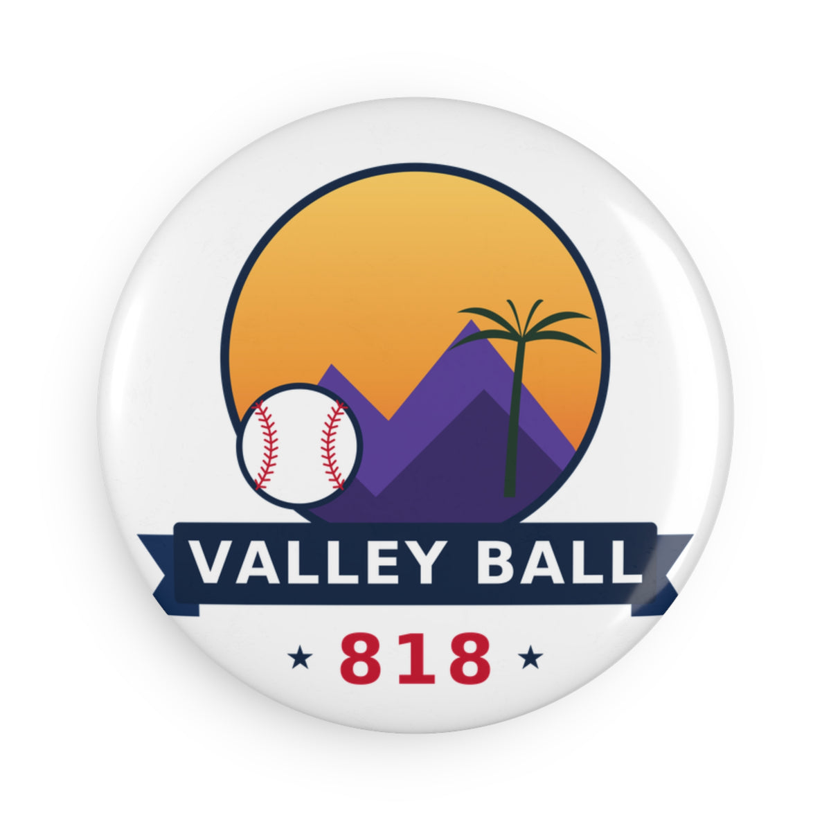 Valley Ball 818 Button Magnet
