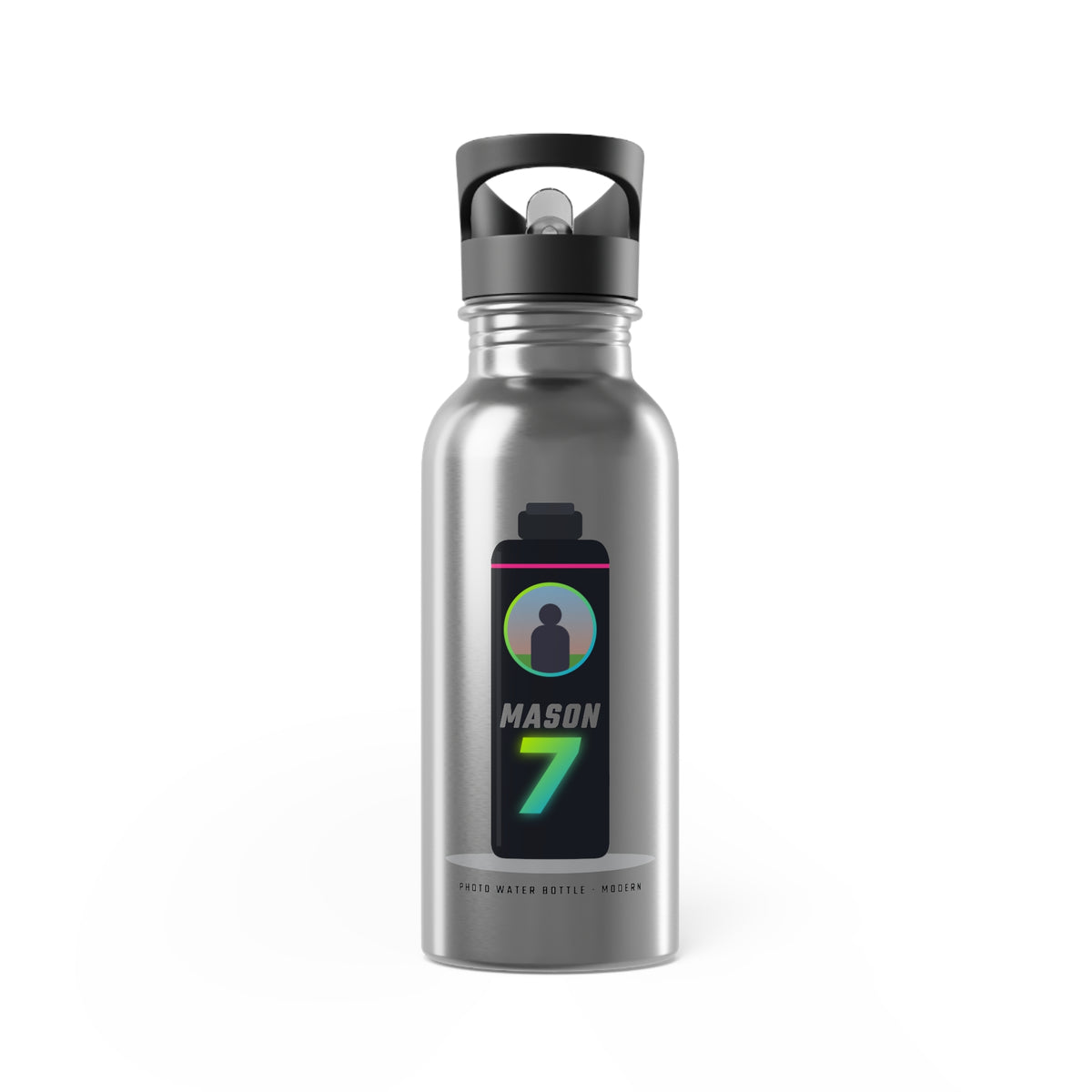 Valley Ball 818 Player Photo Water Bottle with sample name and number